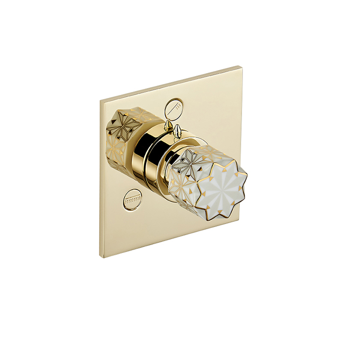 THG Nihal Porcelaine Ivoire Переключатель встраиваемый, внешняя часть, цвет: Soft gold