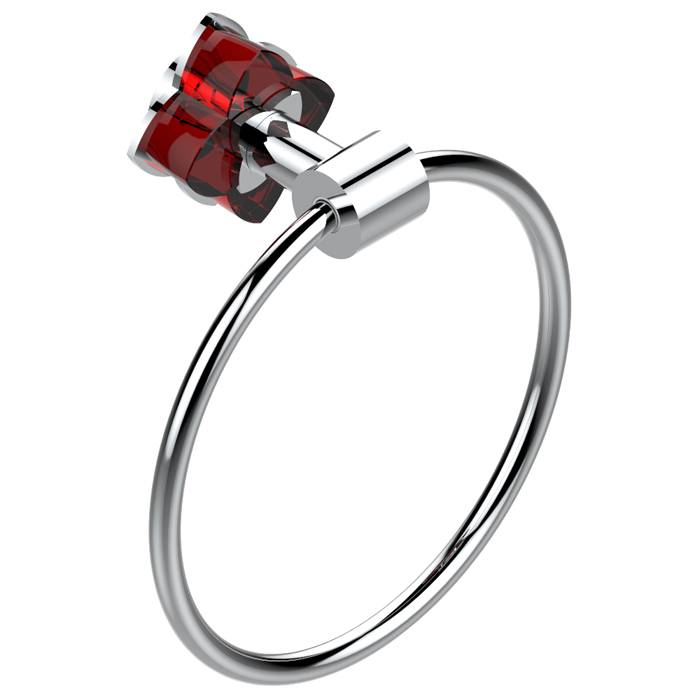 THG Pétale de cristal rouge Полотенцедержатель - кольцо, подвесной, цвет: хром/красный хрусталь