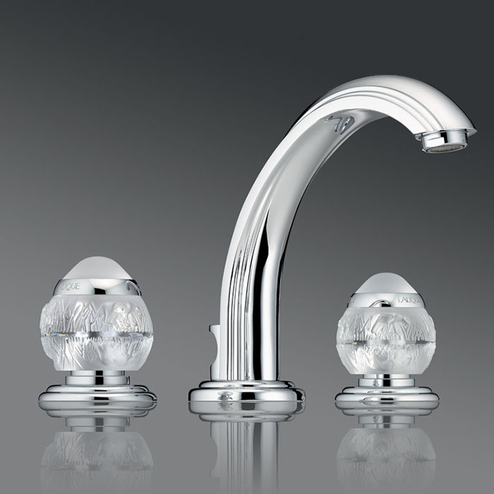 THG Panthere Cristal clair Смеситель для раковины, 3 отв, цвет: хром/прозрачный хрусталь