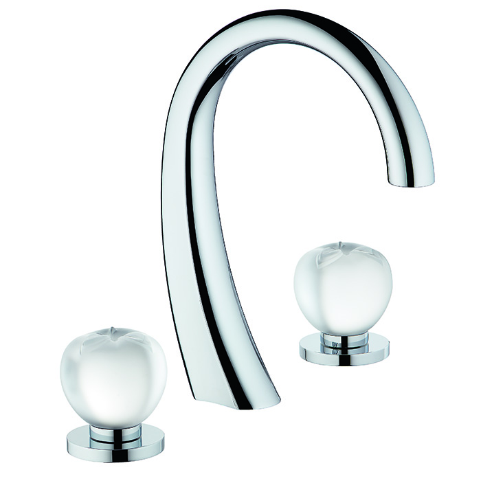 THG Pomme cristal clair satiné Смеситель для раковины, 3 отв, цвет: хром
