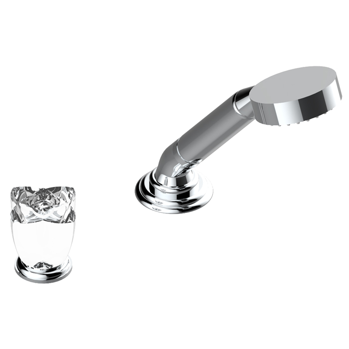 THG Pуtale de cristal clair Ручной душ на борт ванны, 2 отв, цвет: хром/прозрачный хрусталь