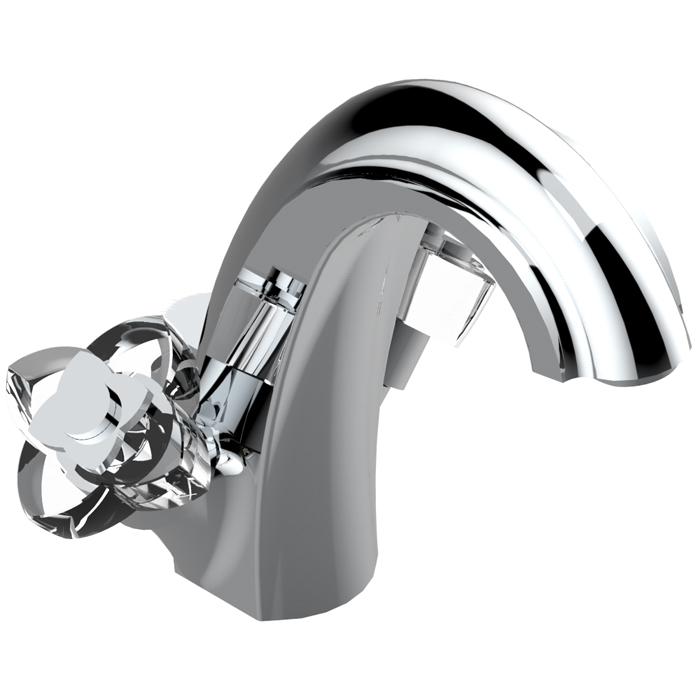 THG Pуtale de cristal clair Смеситель для раковины, 1 отв, цвет: хром/прозрачный хрусталь