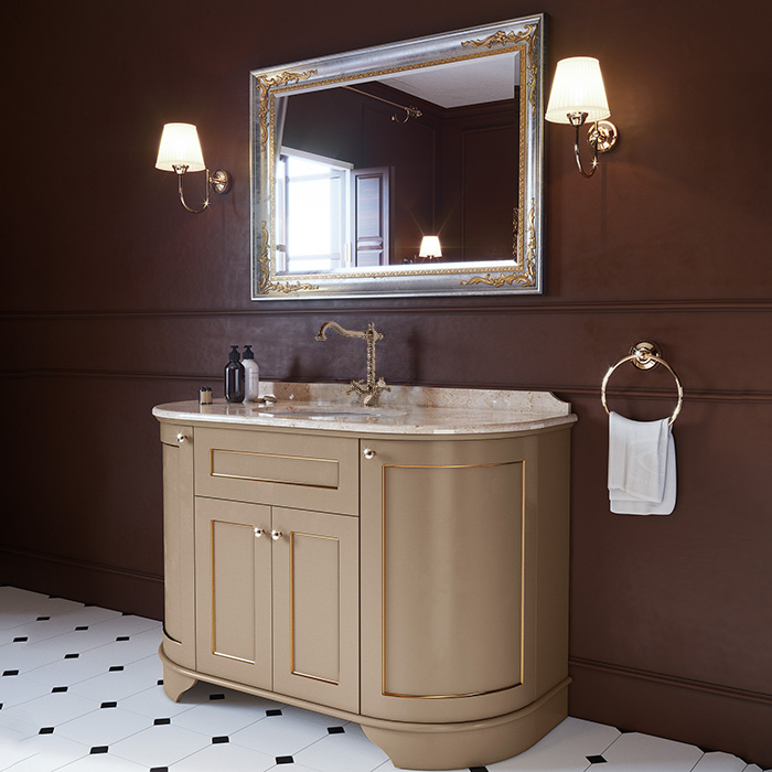 TW York Nuovo Комплект мебели с мраморной столешницей с 1 отв, напольный, цвет: pennellato/oro/diano