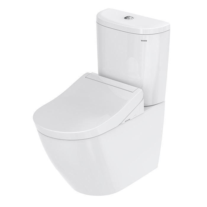 TOTO NC Унитаз моноблок, безободковый, tornado, CeFiONtect, cиденье Washlet, цвет: белый