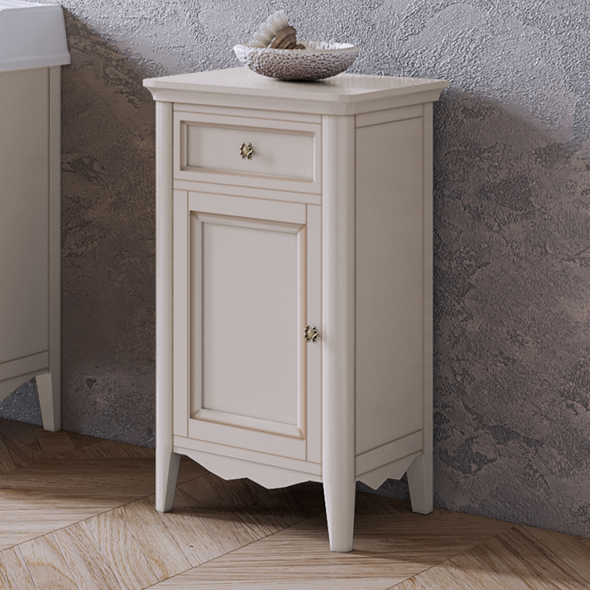 TW Veronica, Тумба, 1 распашная дверка 1 выдвижной ящик, доводчики Blum (петли слева-SX), напольная, цвет: Vintage, ручки: Riflesso