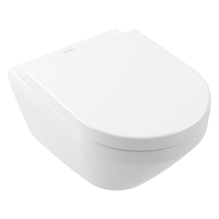 Villeroy&Boch Architectura Унитаз подвесной, безободковый, смыв Tornado, в комплекте сиденье SoftClosing, цвет: альпийский белый