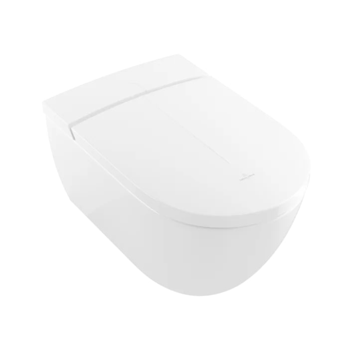 Villeroy&Boch Viclean Унитаз-биде, подвесной, в комплекте с сиденьем, покрытие CeramicPlus, цвет: альпийский белый