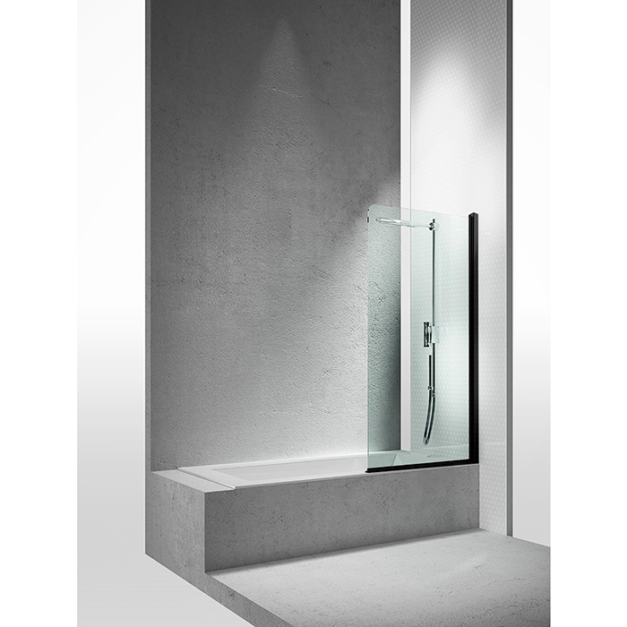 VismaraVetro Шторка на ванну LV, DX(правая), стекло Transparent 04, профиль Matt Black 09, TPA