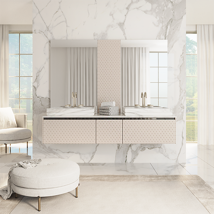 VITAGE milldue edition FOUR SEASONS Тумба подвесная, с мраморной столешницей, с 2 раковинами, отделка: agata leather