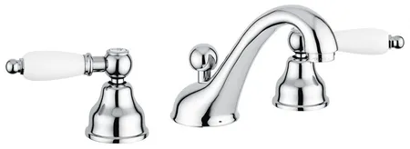 Emmevi Deco Ceramic, двухрычажный смеситель для раковины (излив ), на 3 отверстия, с донным клапаном, цвет золото