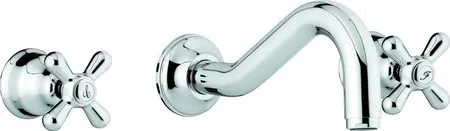 Emmevi Deco Classic, встраиваемый в стену двухвентильный смеситель для раковины (излив ), на 3 отверстия, без донного клапана, цвет золото
