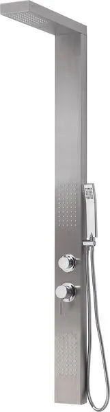 Gedy G-CASCADE, многофункциональная душевая панель без термостата, цвет нержавеющая сталь