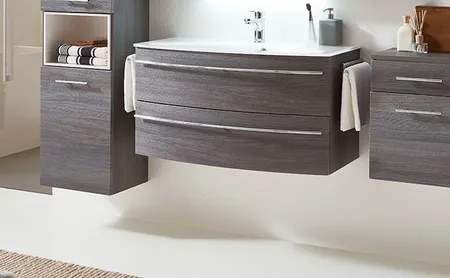 Marlin 3040city, тумба под керамическую раковину (2 ящика), цвет каштан графитовый