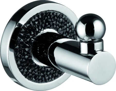 Sanibano Ebano, крючок одинарный, цвет хром-кристаллы Swarovski black