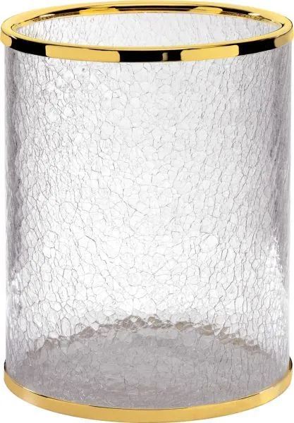 Surya Crystal, мусорное ведро без крышки, прозрачное стекло, цвет золото