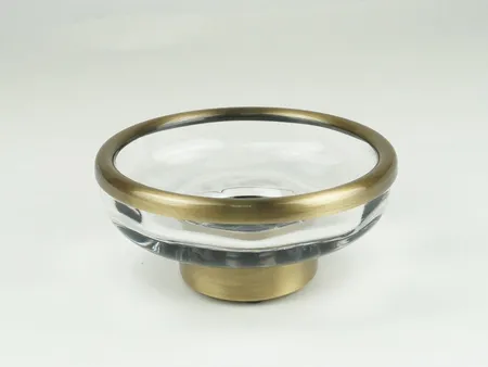 Surya Crystal, мыльница на металлическом основании, стекло с эффектом волны, цвет светлая бронза