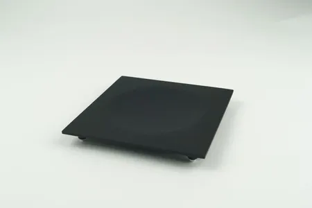 Surya Metall, квадратная металлическая мыльница на ножках, цвет черный матовый