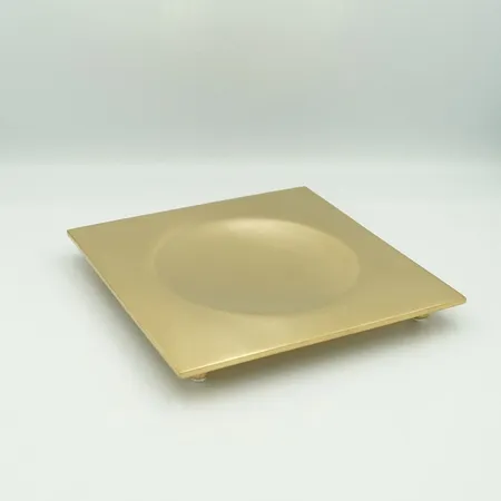 Surya Metall, квадратная металлическая мыльница на ножках, цвет золото сатин