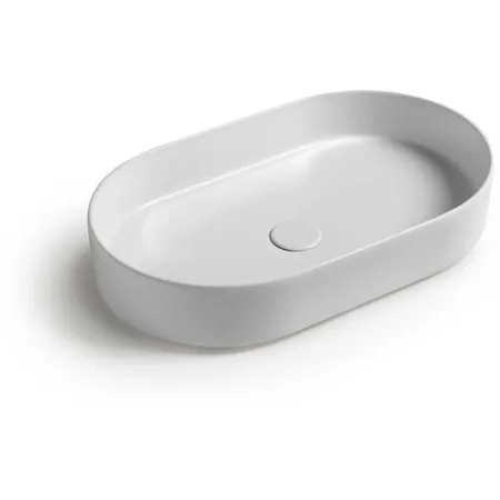 White Ceramic Blade, накладная овальная раковина, цвет розовый матовый