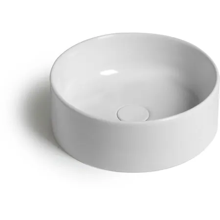 White Ceramic Slim, накладная круглая раковина, цвет белый глянцевый