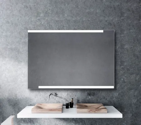 Xpertials Osna, зеркало, 2 датчика: LED подсветка с регулировкой яркости и антизапотевание, профиль матовая сталь