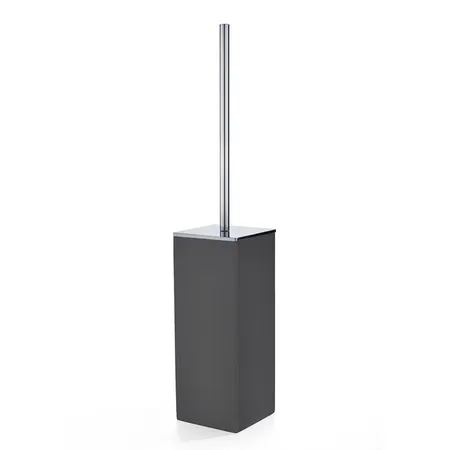 3SC Mood Black Туалетный ёршик, напольный, композит Solid Surface, цвет: чёрный матовый/хром