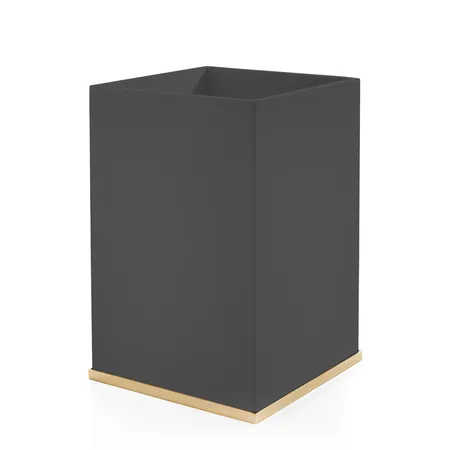 3SC Mood Deluxe Black Ведро, без крышки, композит Solid Surface, цвет: чёрный матовый/золото 24к