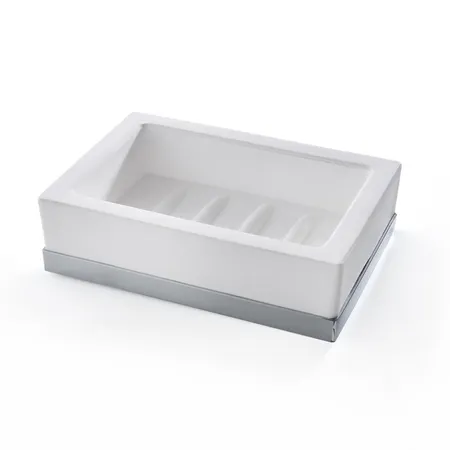 3SC Mood Deluxe White Мыльница настольная, композит Solid Surface, цвет: белый матовый/хром
