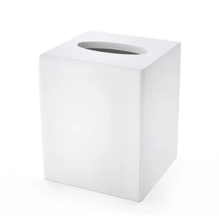3SC Mood White Контейнер для бумажных салфеток, квадратный, настольный, композит Solid Surface, цвет: белый матовый