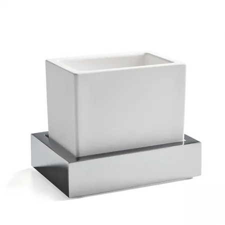 3SC SK 3.0 Стакан настольный, композит Solid Surface, цвет: белый/хром