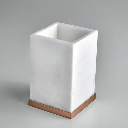 3SC Baster Square Стакан настольный, цвет: алебастр/Warm Brushed Bronze PVD