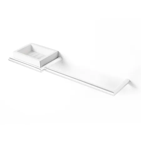 3SC Guy Полотенцедержатель и мыльница, слева, подвесная, композит Solid Surface, цвет: белый матовый/белый матовый