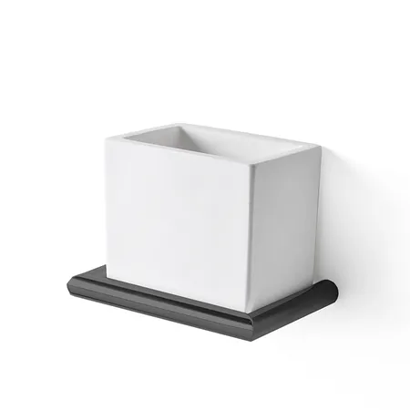3SC Guy Стакан подвесной, композит Solid Surface, цвет: белый матовый/черный матовый