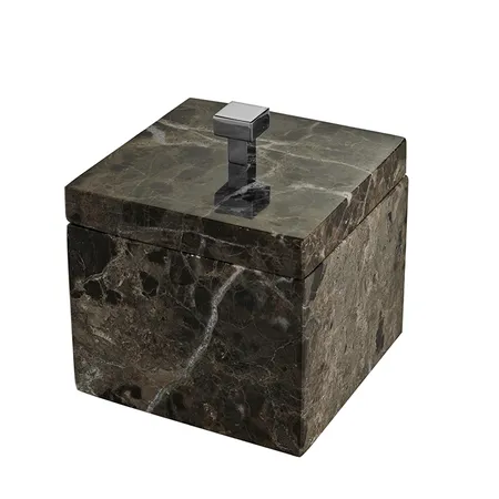 3SC Palace Marmo Баночка универсальная, с крышкой, настольная, цвет: мрамор Emperador dark/хром