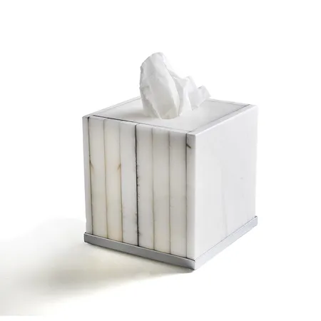 3SC Rigato Контейнер для бумажных салфеток, настольный, цвет: алебастр/никель сатинированный полированный