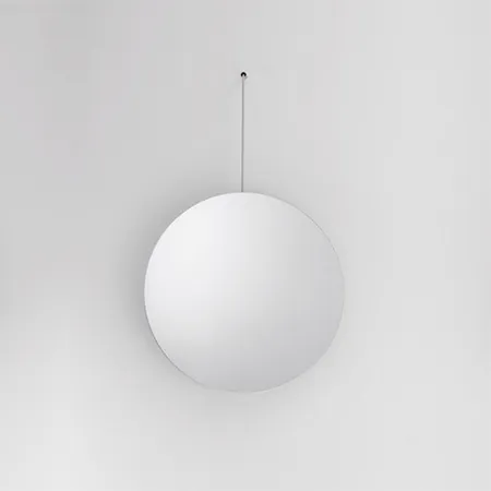 Agape Bucatini Круглое зеркало d50x75 см, на прозрачном держателе, цвет: сатин