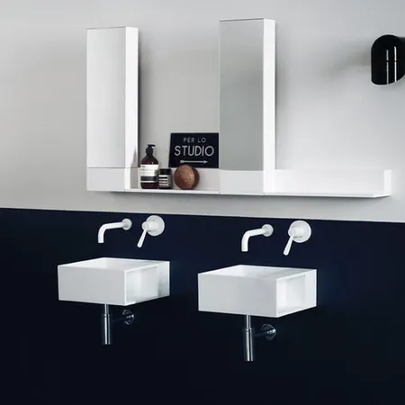 Agape Handwash Раковина, без отв, квадратная, с полочкой, цвет: белый