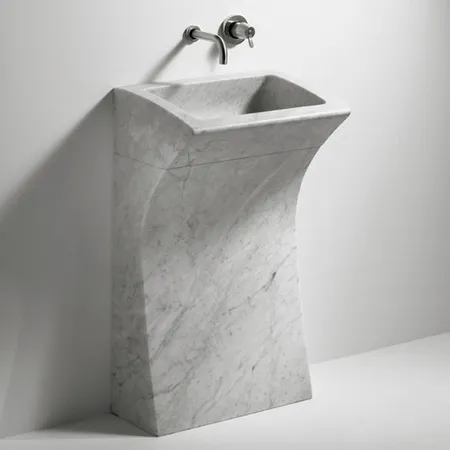 Agape Lito Раковина, без отв, мрамор Carrara, цвет: белый