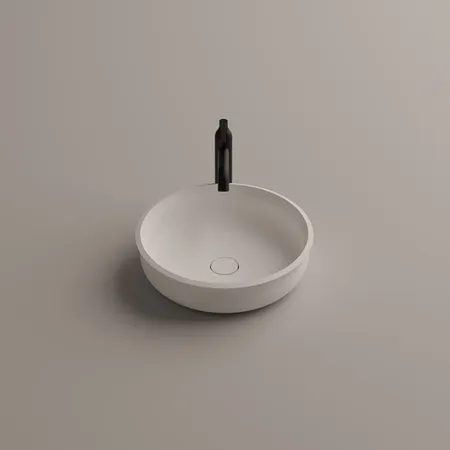 Agape Undici Раковина накладная, без отв, без перелива, с донным клапаном, Solid surface, цвет: белый матовый