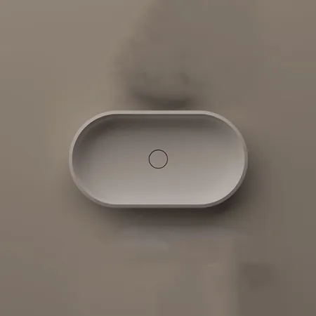 Agape Undici Раковина накладная, без отв, без перелива, с донным клапанном, Solid surface, цвет: белый матовый