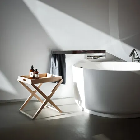 AGAPE "X" Столик, низкий, с съемным подносом, отделка: Rovere naturale