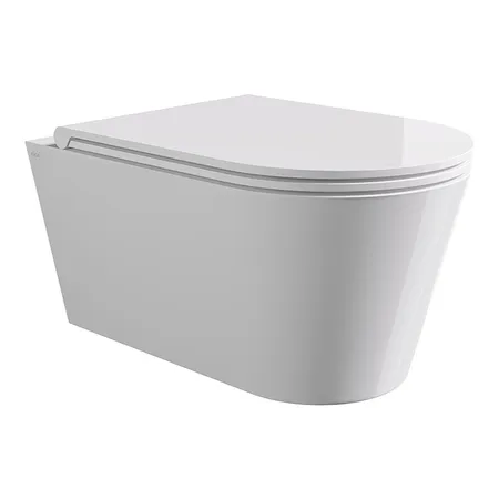 Alice Hide Round Унитаз, подвесной, безободковый, без сиденья и крышки, цвет: белый глянцевый
