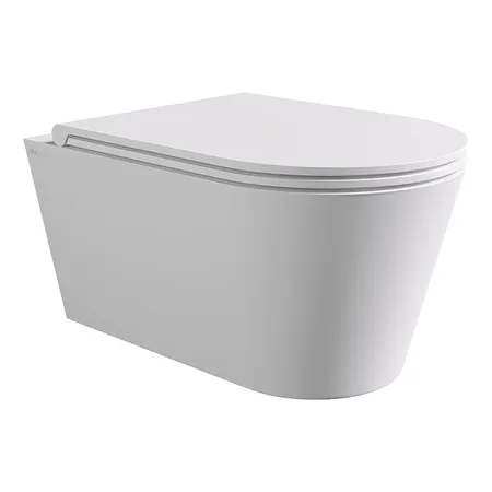 Alice Hide Round Унитаз, подвесной, безободковый, без сиденья и крышки, цвет: белый матовый