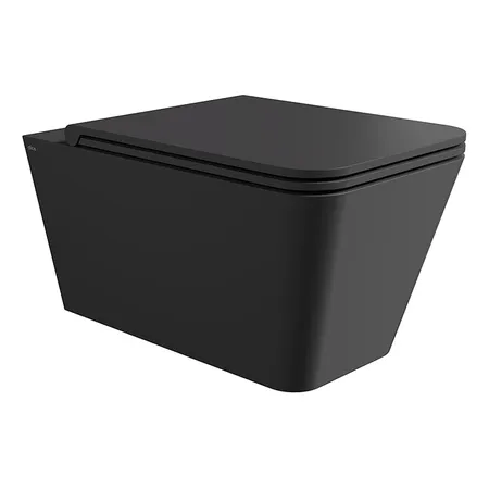 Alice Hide Square Унитаз, подвесной, безободковый, без сиденья и крышки, цвет: чёрный матовый