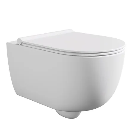 Alice Unica Унитаз, подвесной, безободковый, смыв aliflush+, с сиденьем микролифт, с креплением, цвет: белый матовый