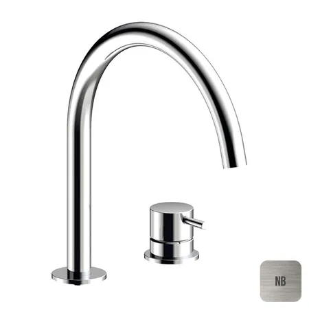 Almar Mixers Смеситель для раковины, 2 отв, без донного клапана, цвет: никель брашированный
