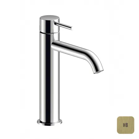 Almar Mixers Смеситель для раковины, высокий, 1 отв, без донного клапана, цвет: High Brass Brushed PVD