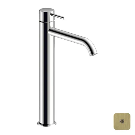 Almar Mixers Смеситель для раковины, высокий, 1 отв, без донного клапана, цвет: High Brass Brushed PVD