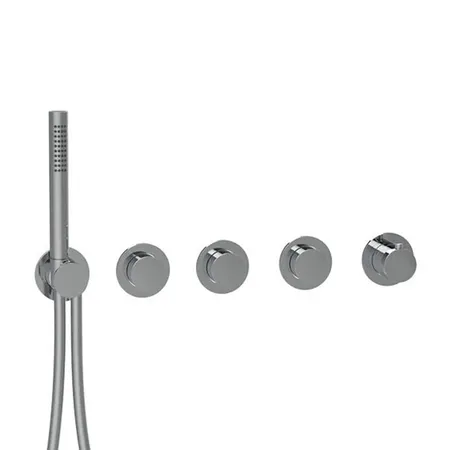 Almar Modular PUSH Смеситель для душа, встраиваемый, термостатический, на 3 потребителя с модулем ручного душа, цвет: оружейный металл брашированный PVD