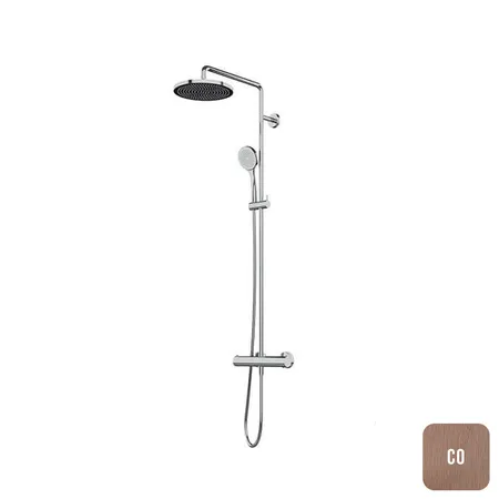 Almar Velvet Rain Душевая система с термостатическим смесителем, настенная, цвет: Copper Brushed PVD